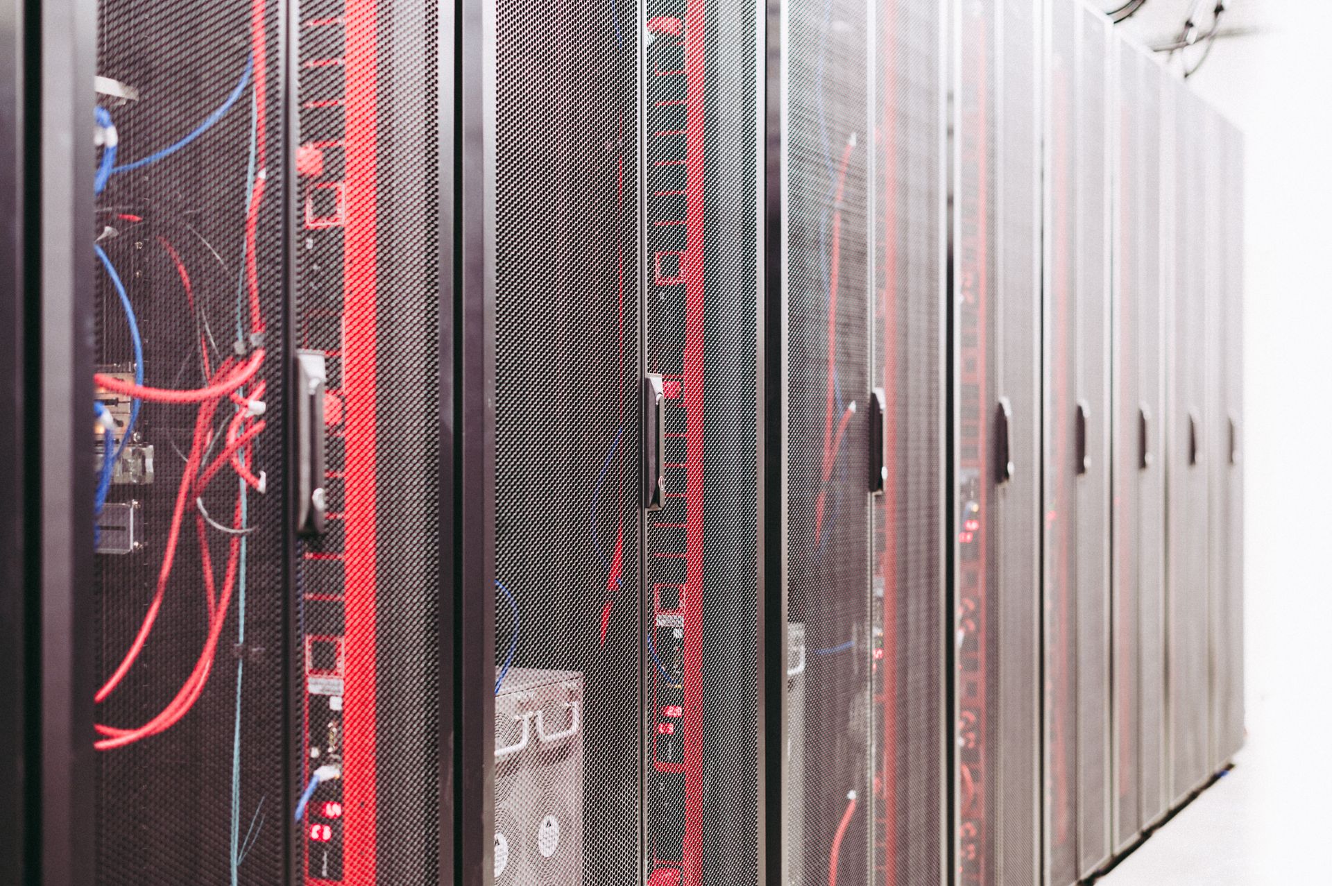 Rows of secure data center infrastructure